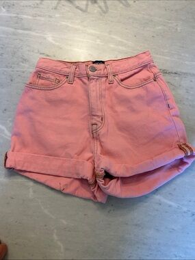 Urban Outfitters BDG Pink High-Rise Rolled-Hem Denim Shorts